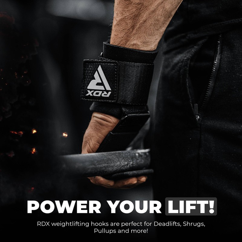 RDX Weight Lifting Hooks for Deadlifting (Pair) - 600Lbs Capacity