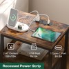 Huuger Nightstand with Charging Station, Fabric Drawers, End Table with