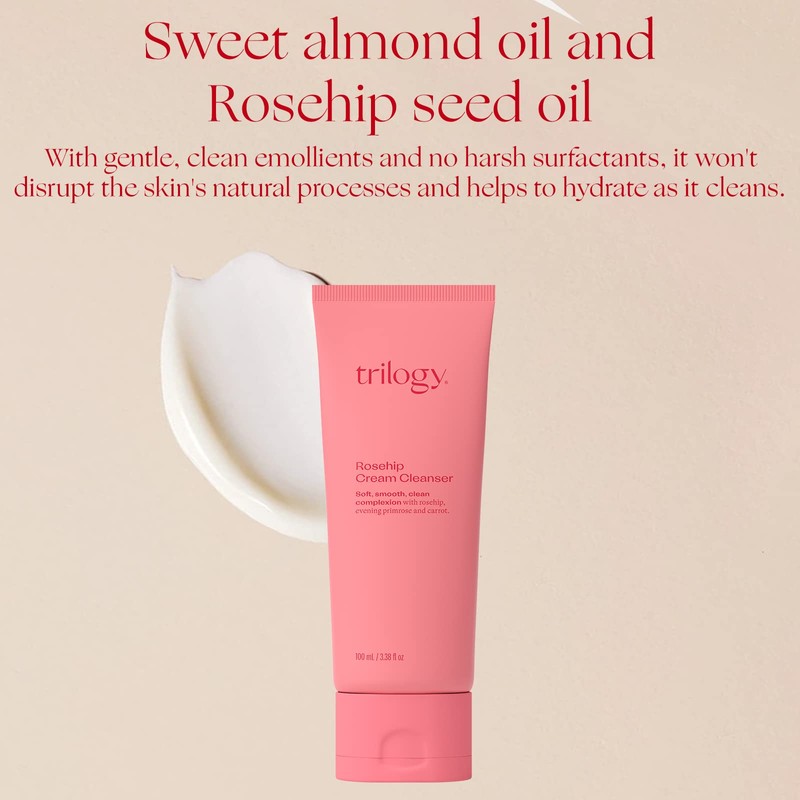 Trilogy Rosehip Cream Cleanser - With Evening Primrose, Rosehip &