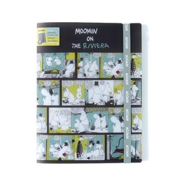 Sun-Star Stationery MG S2175967 Moomin Goods, Clear File, Multi-Function, Rubber Band, 5 Pockets + Zipper, Comic