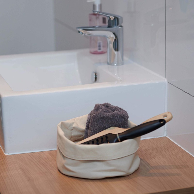 CALUTEA Modern Fabric Bag, Bread Bag, Bread Basket, 100% Cotton,