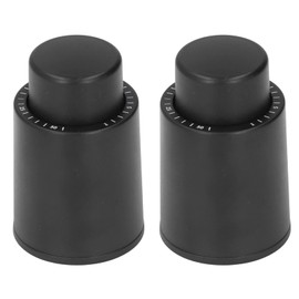 Pack of 2 Wine Bottles Stoppers Wine Bottles Vacuum Stopper Sealing Reusable Preservation Container Leak-proof Press Type Date Record Wine Corks Silver