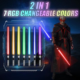 Light Sabers for Kids - 7 Color LED Light-Up Sword with Sound Effects, Safe Dueling for Ages 5-12