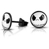 316L Surgical Stainless Steel Jack Skellington Round Circle Button Stud