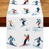 Heyfary Skiing Skier Table Runner Winter Snow Ski Party Decoration