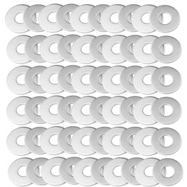 Pinhoollgo 100 Pieces Metal Stamping Blanks,Aluminum Flat Washers Silver Round Washers,Round Stamping Tags with Center Hole for Bracelet DIY Craft Jewelry Making,Screw Fastening (10 x22 x1 mm)