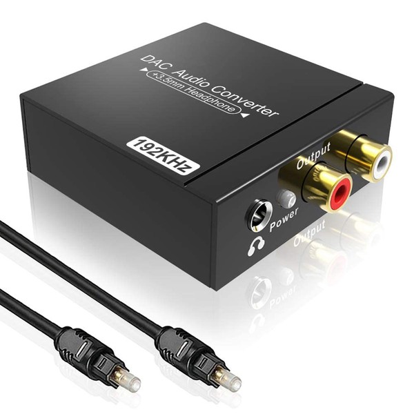 Digital to Analog Audio Converter By Golden^Li DAC Digital SPDIF Optical to Analog L/R RCA Converter Toslink Optical to 3.5mm for PS3 Xbox HD DVD PS4 Amps