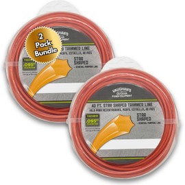 Vaughan's Master Line .095" Trimmer Line, 30ft | Red Star Shaped Polymer | Universal Weed Eater String for Gas & Electric & Battery Models | Made in The USA (2 Pack)
