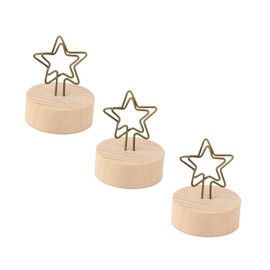 Operitacx 3pcs Wood Name Holder Photo Clip Holder Note Clip Table Place Holders Wedding Table Name Holder Photo Stands Picture Holders for Tables Animal Wrought Iron Bamboo