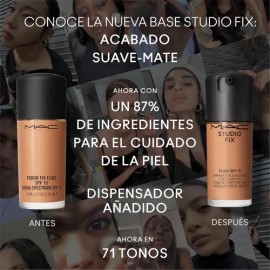 Base Lquida MAC Studio Fix Soft Matte FPS15  Tono NC58  24h Waterproof  Tono Medio Oscuro                                                             