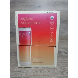 Hiyo Sparkling Strawberry Guava Organic Social Tonic 4 Cans Happy In Your Own