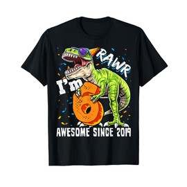 6th Birthday T Rex Dinosaur Party Boys Rawr I'm 6 T-Shirt