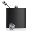 Maxam Black Stainless Steel Flask, Lightweight Drinking Hip Flask with