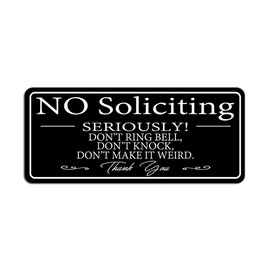 Maoerzai No Soliciting Sign for House /Office,No Soliciting Signs for Home,Thick Acrylic Self-Adhesive Modern Design Door Sign 9x4 inch Home Decor Go Away Sign Accessories Door Or Wall. (9 X 4 inch, Black-No Soliciting Sign)