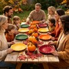 48Pcs Paper Plates, Scalloped Edge, Fall Colors, 9 Inch