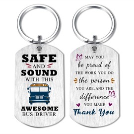 Alotozo Bus Driver Appreciation Gifts - Bus Driver Keyring - Appreciation Keychain for School Bus Driver - Thank You Bus Driver Gifts for Men Women