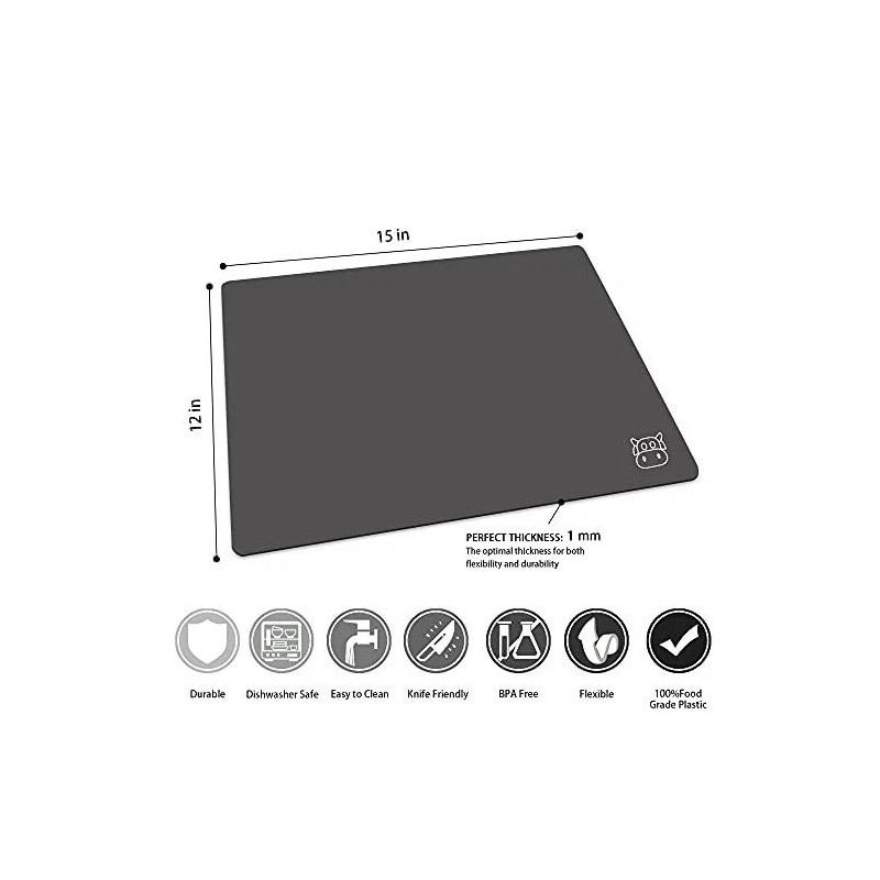 ZVP Flexible Plastic Cutting Board Set Of 5 Gradient Color,