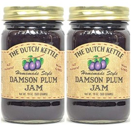 Amish Homemade Style Damson Plum Jam 2-19 Oz. Jars All Natural Non-GMO No Preservatives