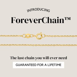 KISPER 24k Gold Cable Link Chain Necklace – Thin, Dainty, Gold Plated Stainless Steel Jewelry for Women & Men with Spring Ring Clasp, 30”