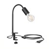 ledscom.de LELE E27 Clamp Light with Gooseneck Black Including E27