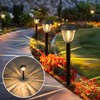 DERAYSION Solar Lights Outdoor 6 Pack, Stainless Steel Glass Solar