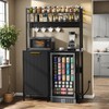 YITAHOME Mini Fridge Cabinet Stand with Trash Can Storage, 4-Tier