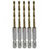SK11 Hex Shaft Tin Iron Drill, Normal, Set of 5,