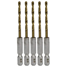 SK11 Hex Shaft Tin Iron Drill, Normal, Set of 5, 0.12 inches (3.0 mm)