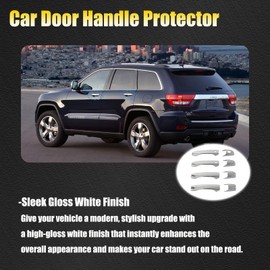 AUCERAMIC 4Pcs Chrome Door Handle Cover Fit for 2011-2021 Jeep Grand Cherokee for 2022 Jeep Grand Cherokee WK for 2011-2025 Dodge Durango Accessories Exterior Handle Protection with Smart Keyholes