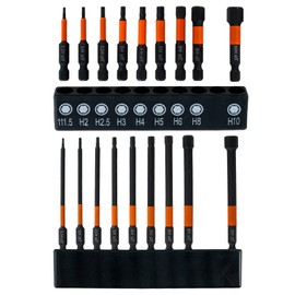 18Pcs Impact Hex Head Allen Wrench Drill Bit Set S2 Steel 1/4inch Hex Drill Bits Magnetic Screwdriver Bit Set Metric 4inch 2inch Hex Shank Screw Driver Quick Release Hex Head Bit for Repair (18 PCS)