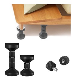 MEISO 2Pcs Black Upgraded Version Adjustable Threaded Bed Frame Anti-Shake Tool for Bed Bedside Headboards Prevent loosening Anti-Shake Fixer Easy Install 40-100mm Stoppers Headboard Bed (Black)