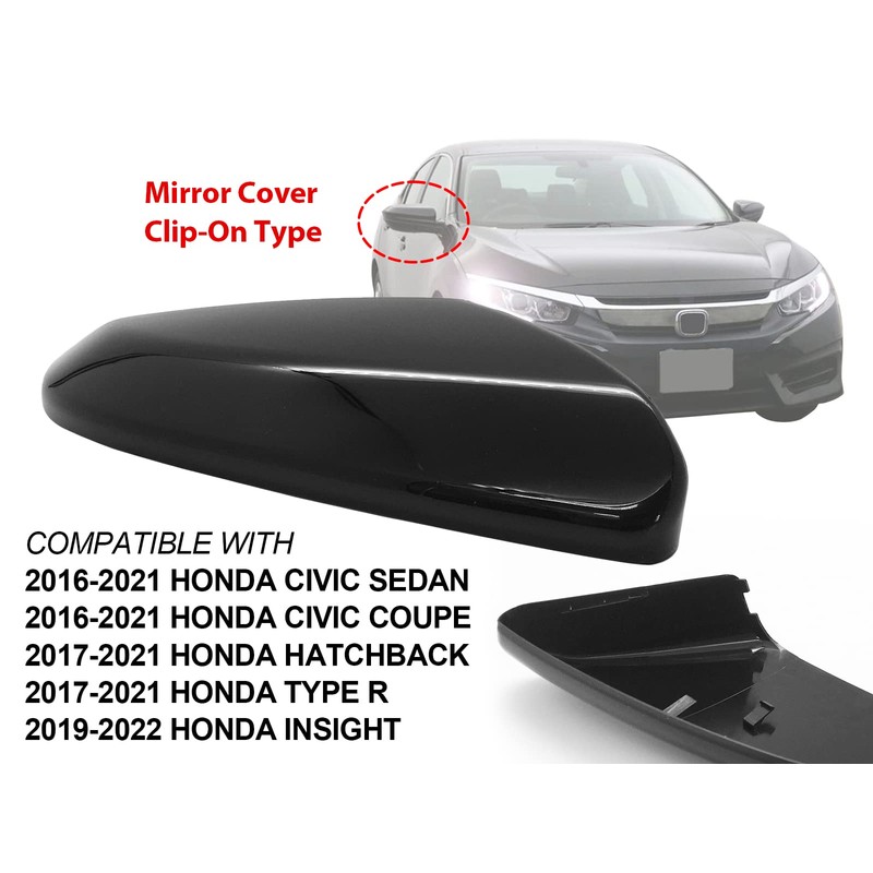 APA Replacement for Glossy Black Mirror Cover 2016-2021 CIVIC 2019-2022
