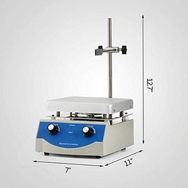 INTSUPERMAI 110V Magnetic Stirrer, Hot Plate Mixer, SH-3 Hotplate Magnetic Stirrer, Max 350℃ Lab Hotplate Stirrer, 100-1600 RPM, 6.7×6.7in Stir Plate, 3000ml Stirring Capacity, with Stirrer Bar Stand