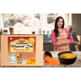 Rani Masoor Dal (Indian Red Lentils) Split Gram 400oz (25lbs) 11.36kg Bulk Box ~ All Natural | Gluten Friendly | NON-GMO | Kosher | Vegan | Indian Origin