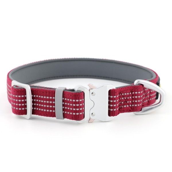 Plutus Pet Reflective Dog Collar with Aviation Aluminum Buckle, Neoprene