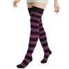 BABAHU Ladies Extra Long Cotton Striped Thigh High Socks, ZZ-02