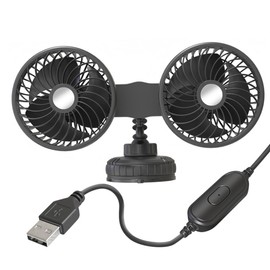 KACEPAR 360 Degree Rotation USB Charging Auto, Suction Cup Car Electric Fan, Ventilation Fan, Car Air Cooler for Vehicle Home, Car Cooling Fan