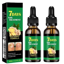 Ginger nail care, nail support, care, nourishment, vitamin E + plant essential oils, strong and healthy nails, multi-functional nail repair, suitable for nail care for discolored and damaged nails - Specification: 2count