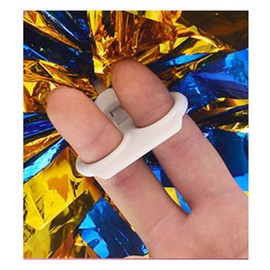 SHTGOI Pack of 2 Cheerleading Pompoms Metal Foil Cheerleading Pom Poms with Ring Cheerleader Hand Flowers Cheers Flower Ball for Sports Events Ball Games Dances Carnival Parties Red + Gold