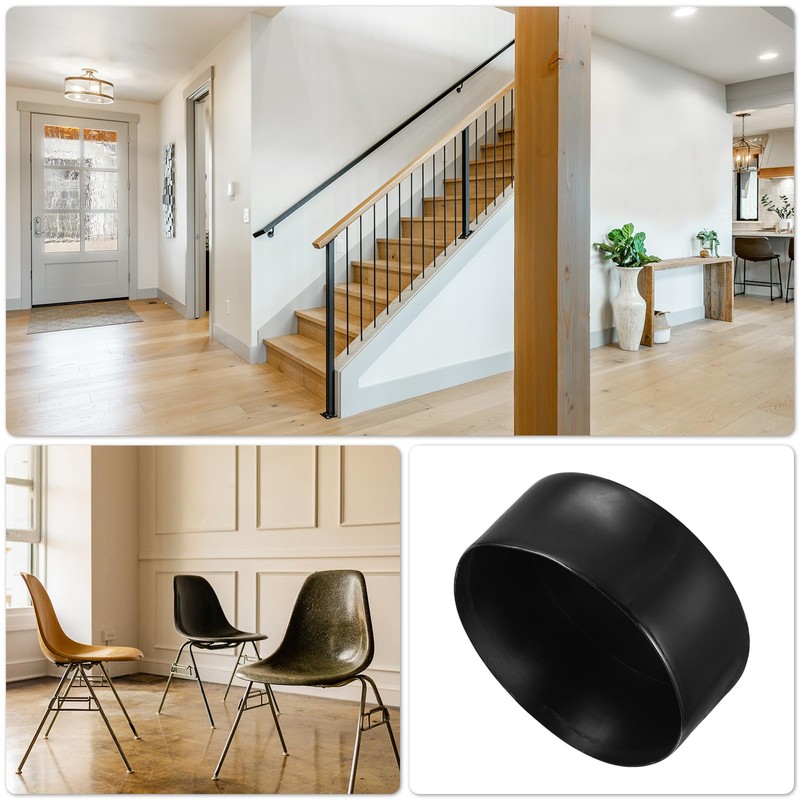 sourcing map 130mm(5 1/8") Rubber End Caps, Round Vinyl Plug