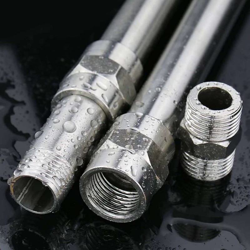 2 Pieces Stainless Steel Pipe Fitting, Male Threaded Pipe Connector