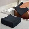 VIVOTE Black Microfibre Cloth Dish Cloth for Kitchen 9pack Cleaning