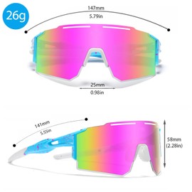 IPROHDCAM Sports Polarized Sunglasses for Men and Women, UV 400 TR90 Protection Sunglasses for Cycling, Skiing, Driving Sun Glasses (C8)
