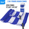 Sfee 2 in 1 Microfiber Oversized Beach Towel, Quick Dry