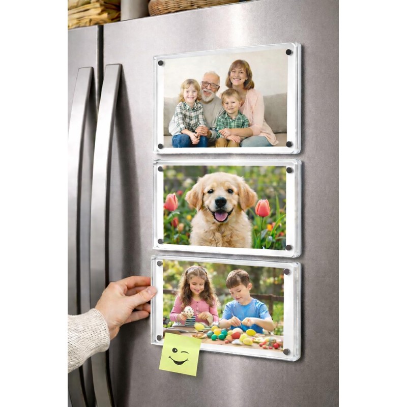 Leoriaie 6 PCS Magnetic Picture Frame for Fridge, 4 x