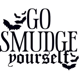 GO Smudge Yourself Bats Vinyl Sticker Decals (Pack of 2) for Car Bumper Window Laptop Tablet Phone (4 inch x 3.1 inch,Black)