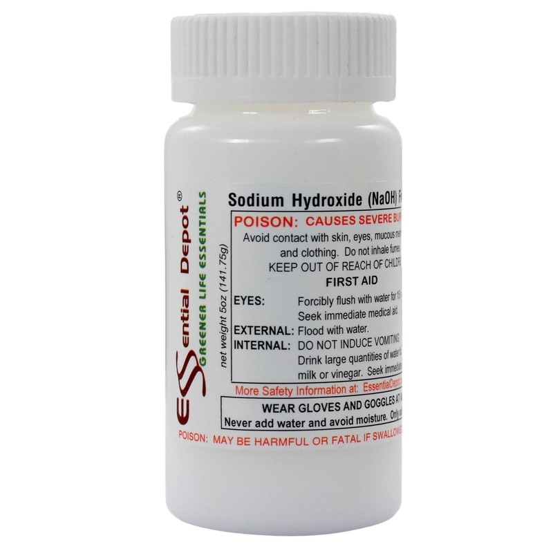 Essential Depot 1.25 lbs Food Grade Sodium Hydroxide Lye Evenly-Sized