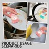 6 PCS Dish Brush with Soap Dispenser, Two in One