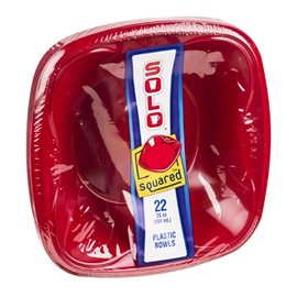 Solo Plastic Bowl 18 Oz Mixed Red & Blue