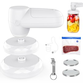 WAFTING Electric Mason Jar Vacuum Sealer Kits for Wide Mouth Regular Mouth Mason Jars and Vacuum Bags, Multi-functional Handheld Vacuum Sealer for Food Storage and Fermentation